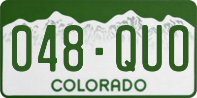 CO license plate 048QUO