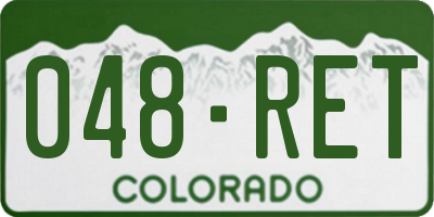 CO license plate 048RET