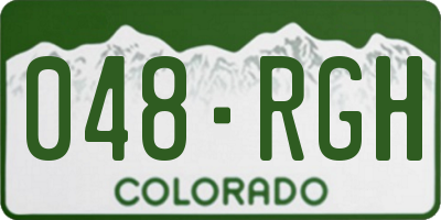 CO license plate 048RGH