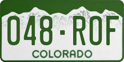 CO license plate 048ROF