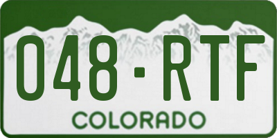 CO license plate 048RTF