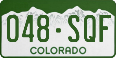 CO license plate 048SQF