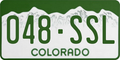 CO license plate 048SSL
