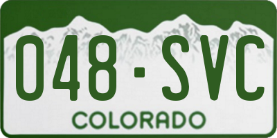 CO license plate 048SVC