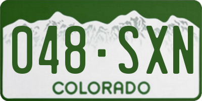 CO license plate 048SXN