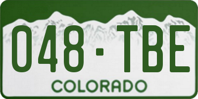 CO license plate 048TBE