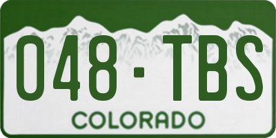 CO license plate 048TBS