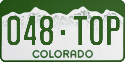CO license plate 048TOP