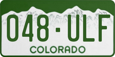 CO license plate 048ULF