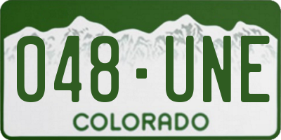 CO license plate 048UNE