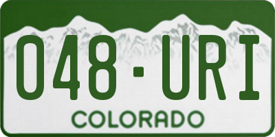 CO license plate 048URI