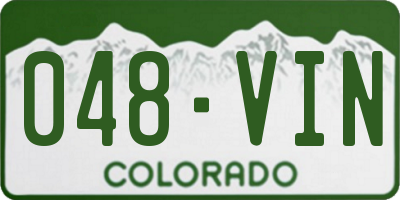 CO license plate 048VIN