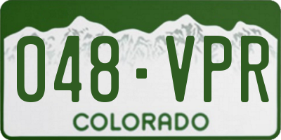 CO license plate 048VPR