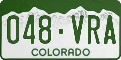 CO license plate 048VRA
