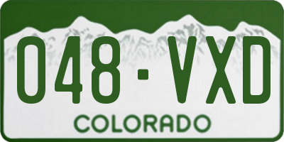 CO license plate 048VXD