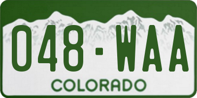 CO license plate 048WAA