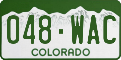 CO license plate 048WAC