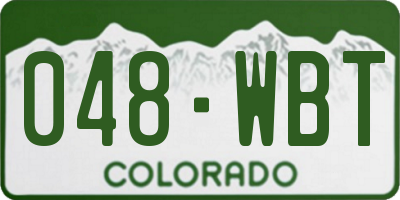 CO license plate 048WBT