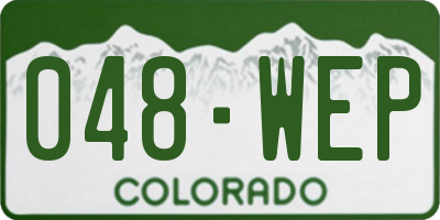 CO license plate 048WEP