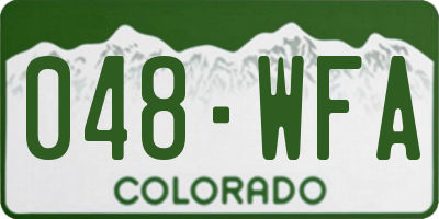 CO license plate 048WFA