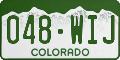 CO license plate 048WIJ
