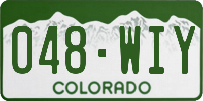 CO license plate 048WIY