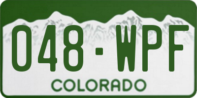 CO license plate 048WPF