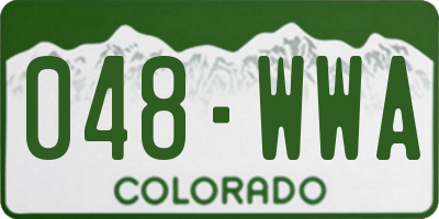 CO license plate 048WWA