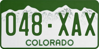 CO license plate 048XAX