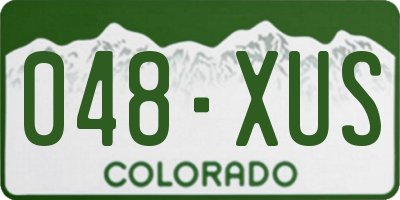 CO license plate 048XUS