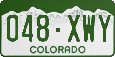CO license plate 048XWY