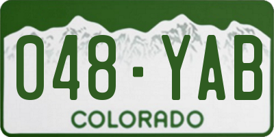 CO license plate 048YAB