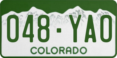 CO license plate 048YAO