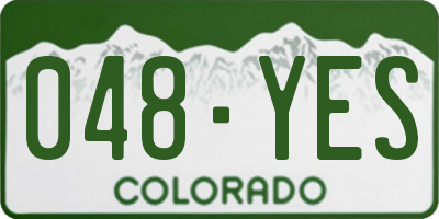 CO license plate 048YES