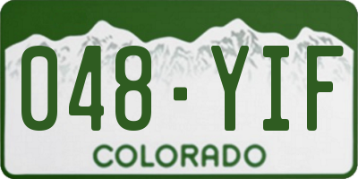 CO license plate 048YIF