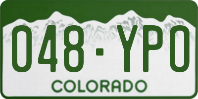 CO license plate 048YPO