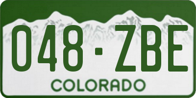 CO license plate 048ZBE