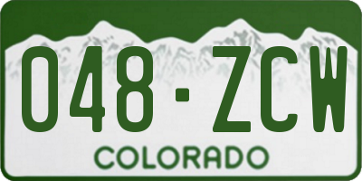 CO license plate 048ZCW