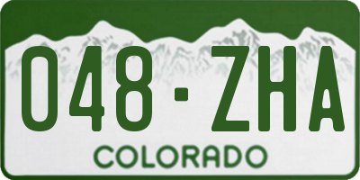 CO license plate 048ZHA
