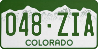 CO license plate 048ZIA