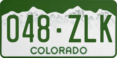 CO license plate 048ZLK