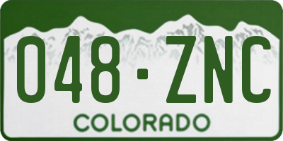 CO license plate 048ZNC