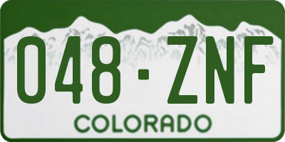 CO license plate 048ZNF
