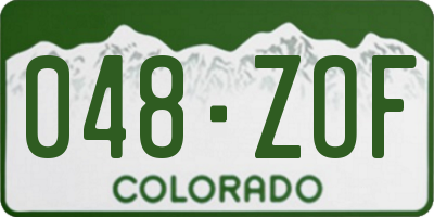 CO license plate 048ZOF