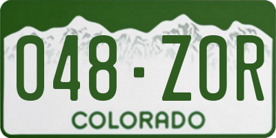 CO license plate 048ZOR