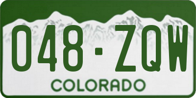CO license plate 048ZQW