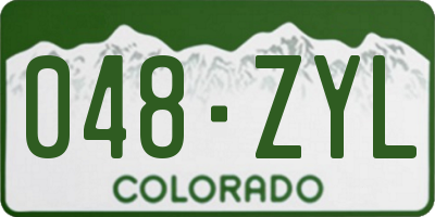 CO license plate 048ZYL
