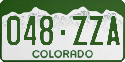 CO license plate 048ZZA