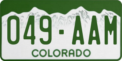 CO license plate 049AAM