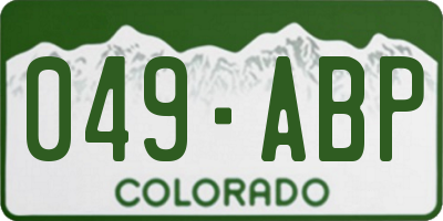 CO license plate 049ABP